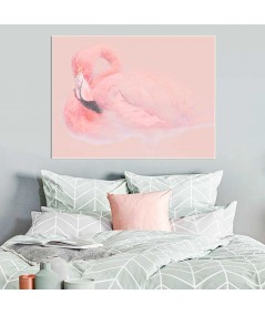 Obrazy zwierząt - Obraz drukowany z flamingiem Flaming w pasteli