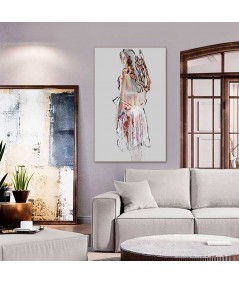 Obrazy na ścianę - Plakat akt Kobieta w halce, grafika na ścianę do sypialni