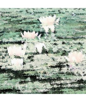 Obrazy na ścianę - Zielony obraz Pejzaż z liliami (1-częściowy) długi