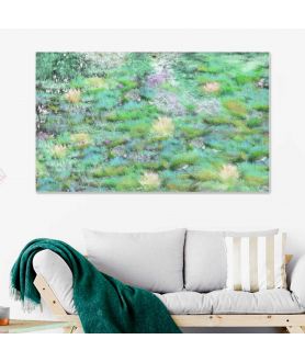Obrazy na ścianę - Obraz zielony Nenufary kwiaty wodne