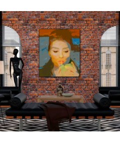 Obrazy na ścianę - Obraz Szminka Audrey Hepburn (1-częściowy) pionowy