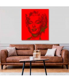 Obrazy Marilyn Monroe - Czerwony obraz Pop art Monroe red, obraz merlin monroe