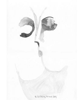 Grafika Pocałunek A3, ręcznie malowana, abstrakcja czarno biała obraz plakat