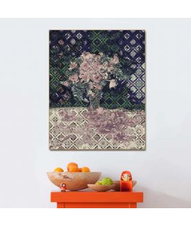 Obrazy kwiaty - Grafika na ścianę do salonu Nasturcje art deco violet