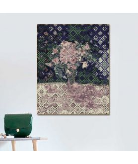 Obrazy kwiaty - Grafika na ścianę do salonu Nasturcje art deco violet