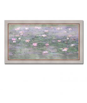 Obrazy na ścianę - Obraz Pejzaż z różowymi nenufarami (1-częściowy)