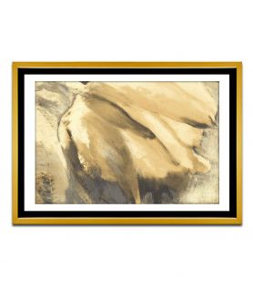 Złote Obrazy - Nowoczesny obraz do salonu Złoty tulipan