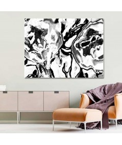 Obrazy czarno białe - Grafika obraz Czarno białe kwiaty (1-częściowy) szeroki