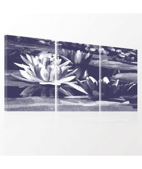 Obrazy kwiaty - Obraz tryptyk Lilia wodna (3-częściowy) długi