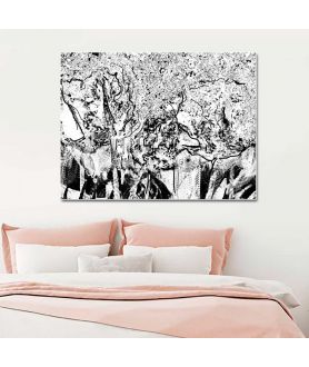 Obrazy las - Obraz czarno biały nowoczesny Las czarno biały