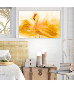 Złote Obrazy - Złoty obraz Flaming akwarela złoty (1-częściowy) szeroki