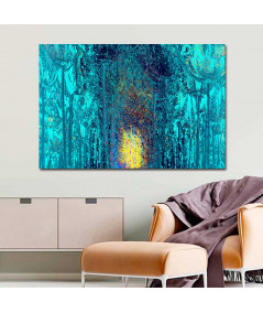 Obrazy las - Obrazy w kolorze turkusowym Bajkowy las (1-częściowy) szeroki