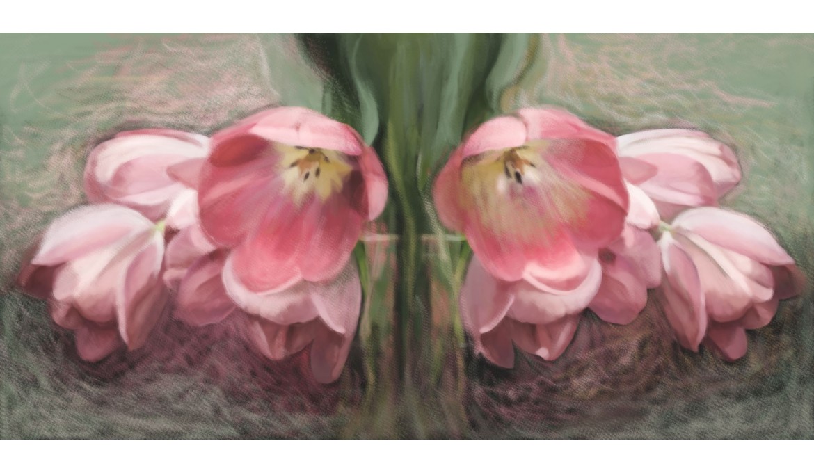 Obraz z wiosennymi tulipanami